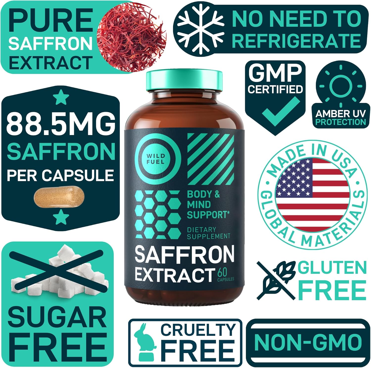 Digestive Enzymes and Saffron Extract Capsules Bundle - Enhance Digestion and Overall Health