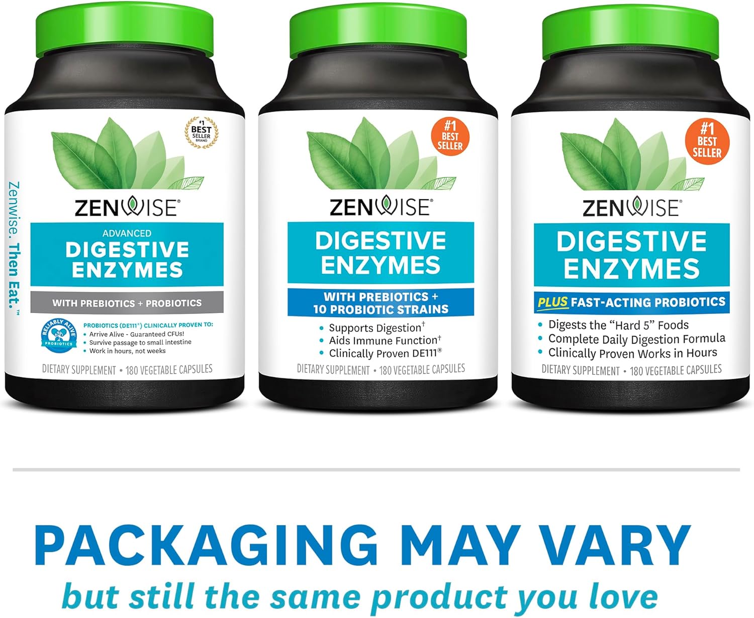 Digestive Enzymes with Probiotics and Prebiotics for Gut Health and Bloating Relief - 180 Count - Men and Women's Daily Digestive Health Supplement