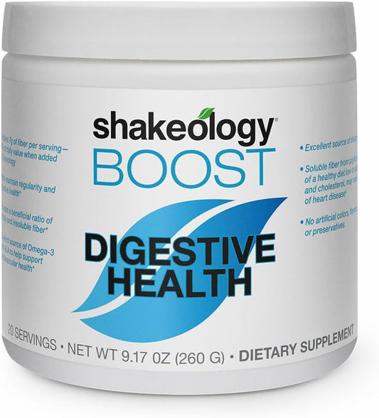 Digestive Health Boost Fiber Supplement with Chicory Root, Pea Fiber, Psyllium Husk - Heart Health Benefits - 7g Fiber - 20 Servings