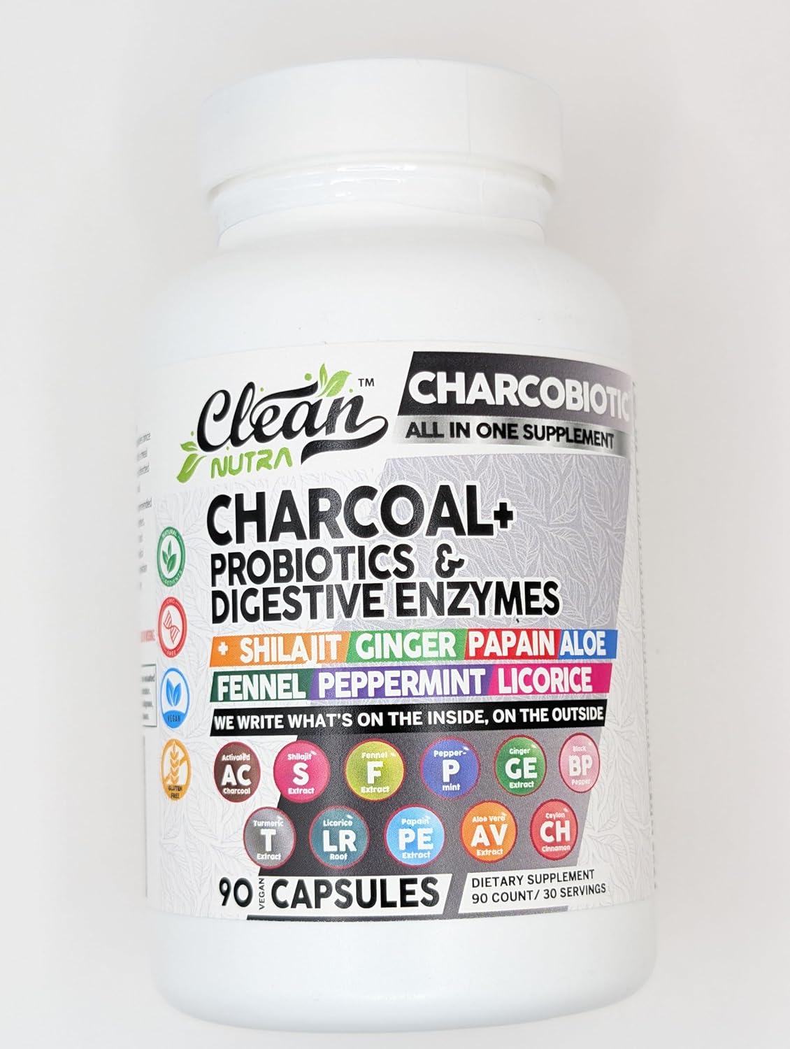 Digestive Health Bundle: Activated Charcoal, Shilajit, Probiotics, Enzymes, & Herbs for Gut Health