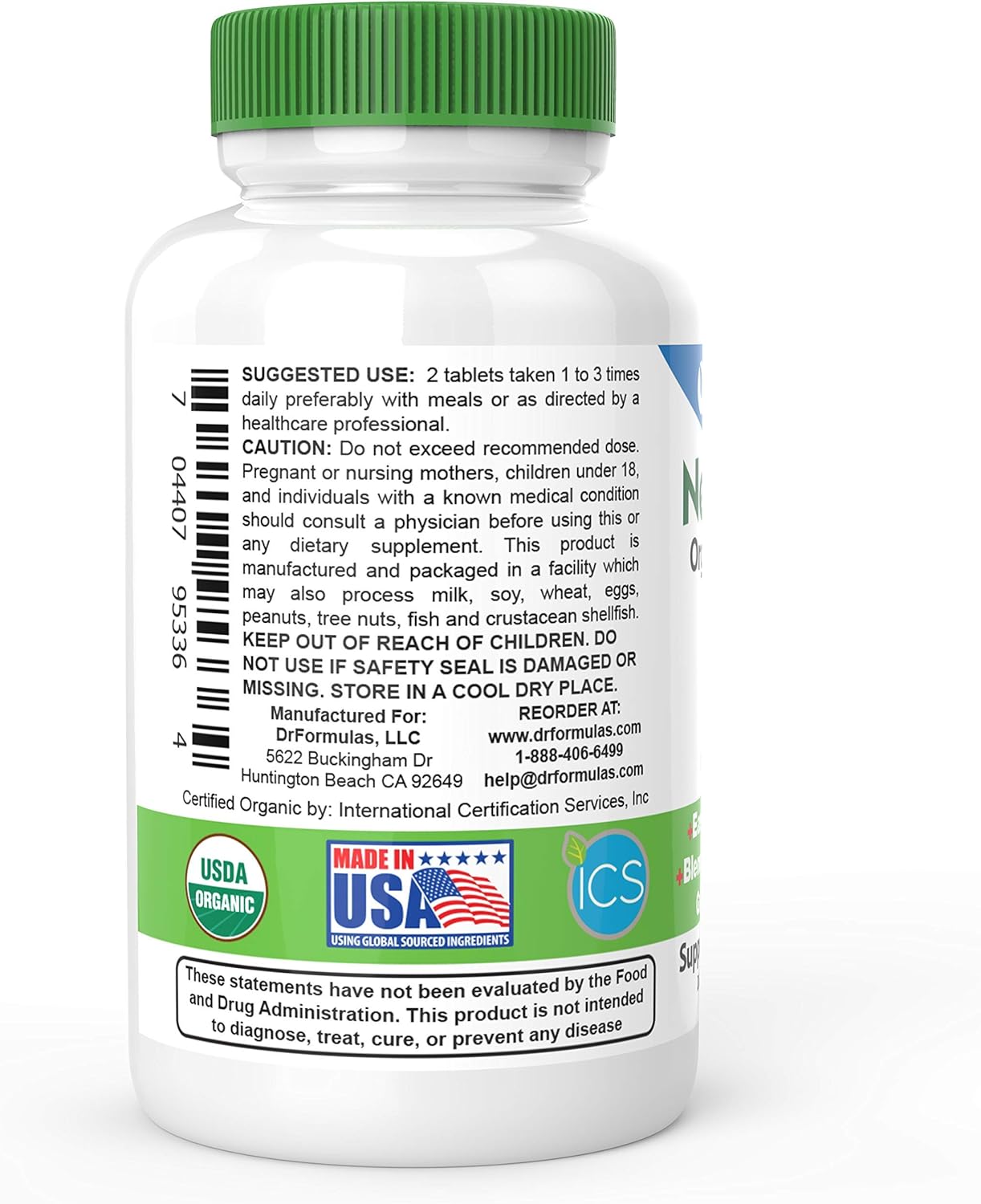 Digestive Health Bundle: DrFormulas Organic Prebiotic Fiber & Nexabiotic Superfood Tabs, 60 Tablets