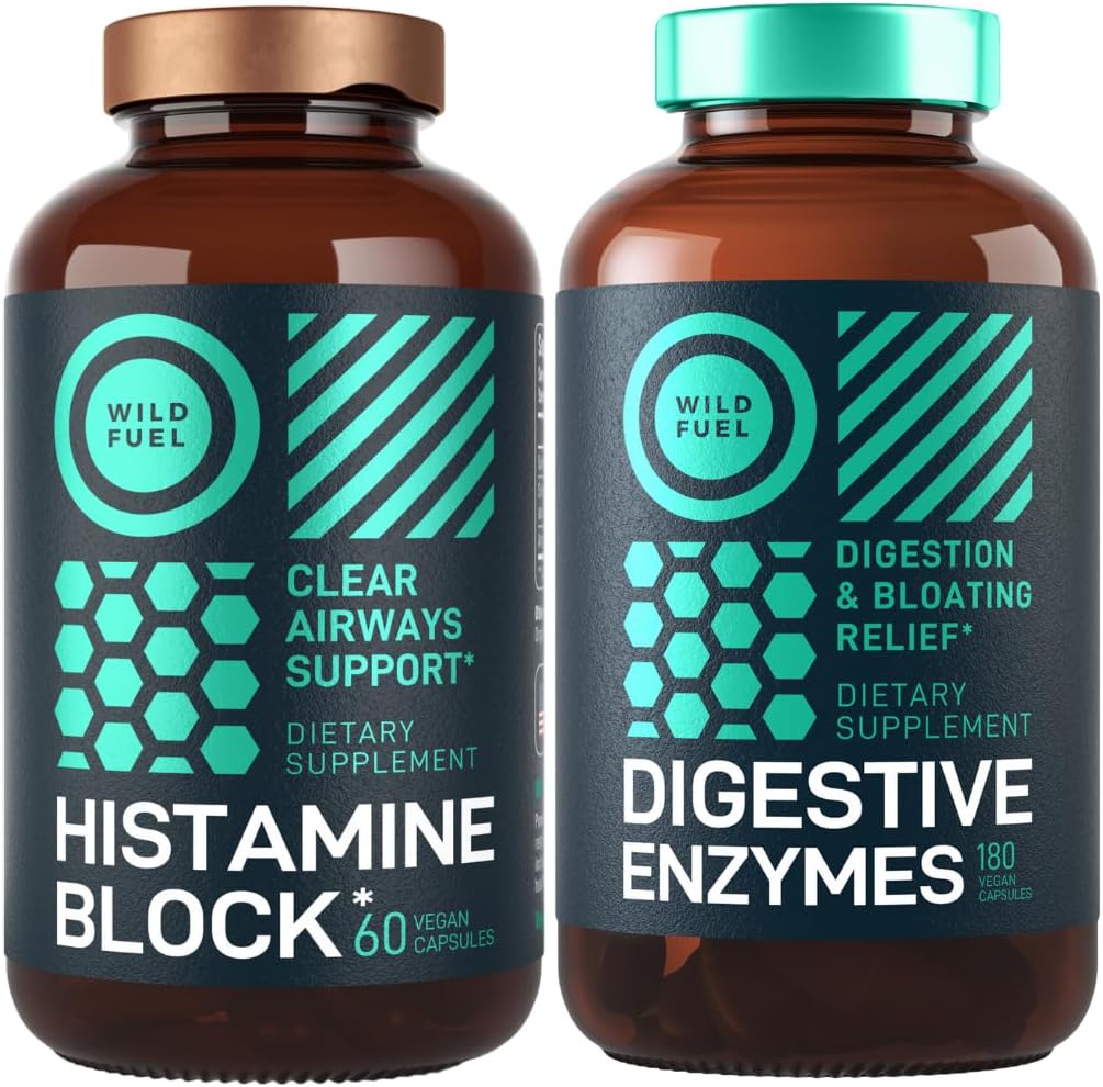 Digestive Health Bundle: WILD FUEL Histamine Block Supplements with Digestive Enzymes