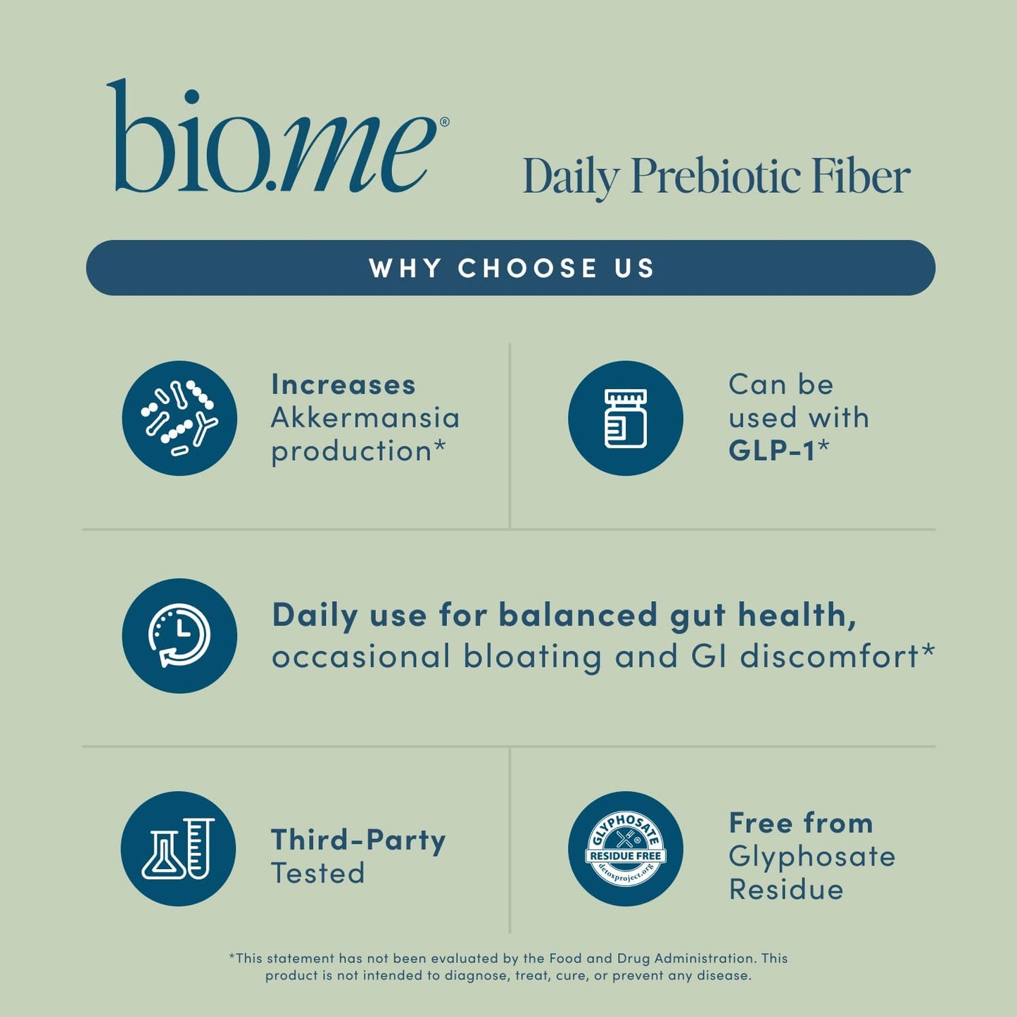 Digestive Health Fiber Supplement Powder with Prebiotics - Non-GMO & Gluten Free Soluble Fiber - 30 Servings