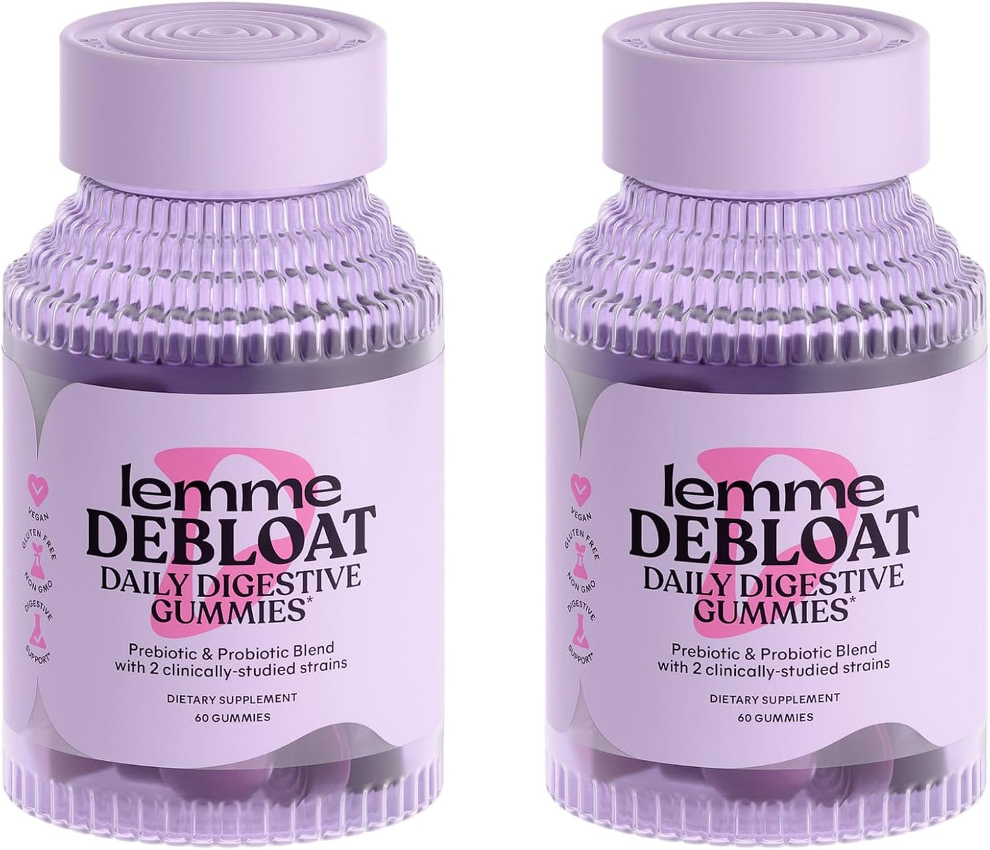 Digestive Health Gummies with 2 Probiotics, Prebiotic, 3 Billion CFUs - Vegan, Gluten Free, Non GMO, BlackBerry (120 Count)