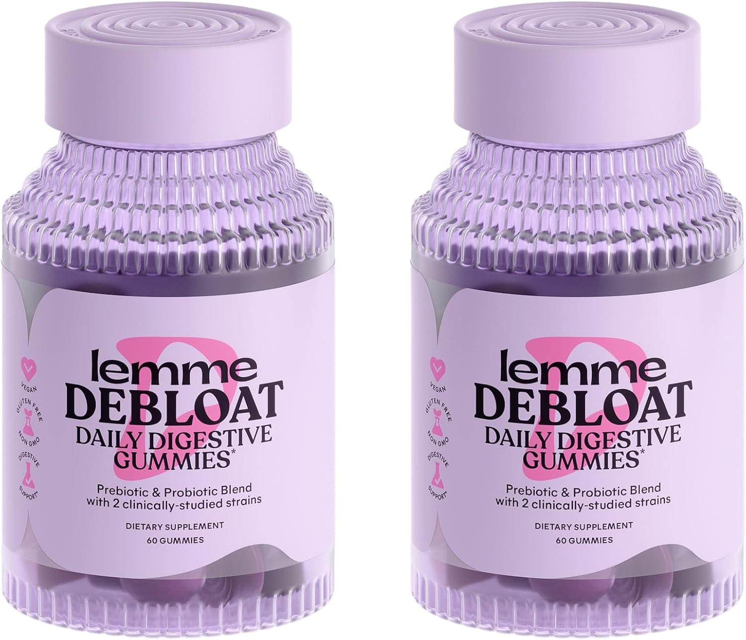 Digestive Health Gummies with 2 Probiotics, Prebiotic, 3 Billion CFUs - Vegan, Gluten Free, Non GMO, BlackBerry (120 Count)