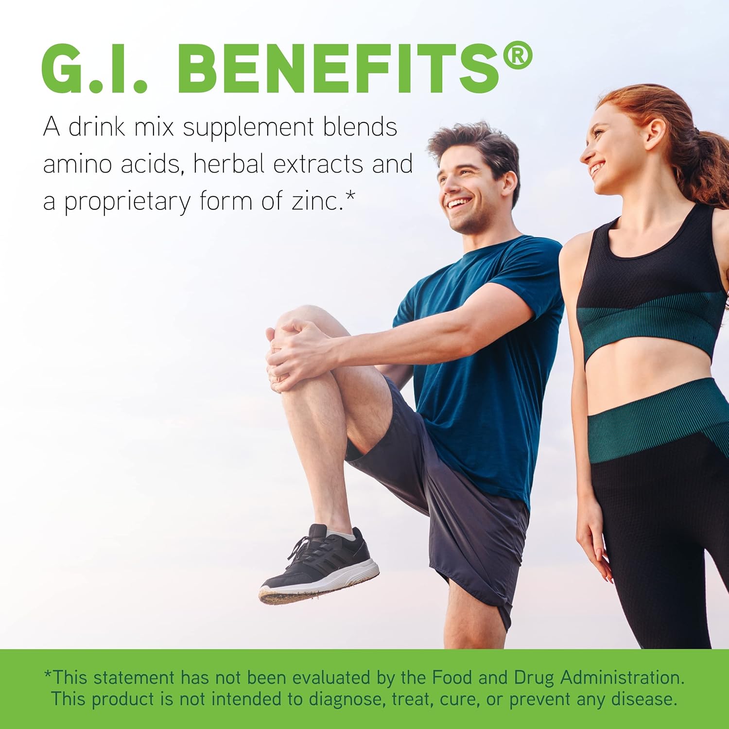 Digestive Health Supplement Powder with Zinc & L-Glutamine for Men & Women - Immune System Support - Gut Health - 30 Servings