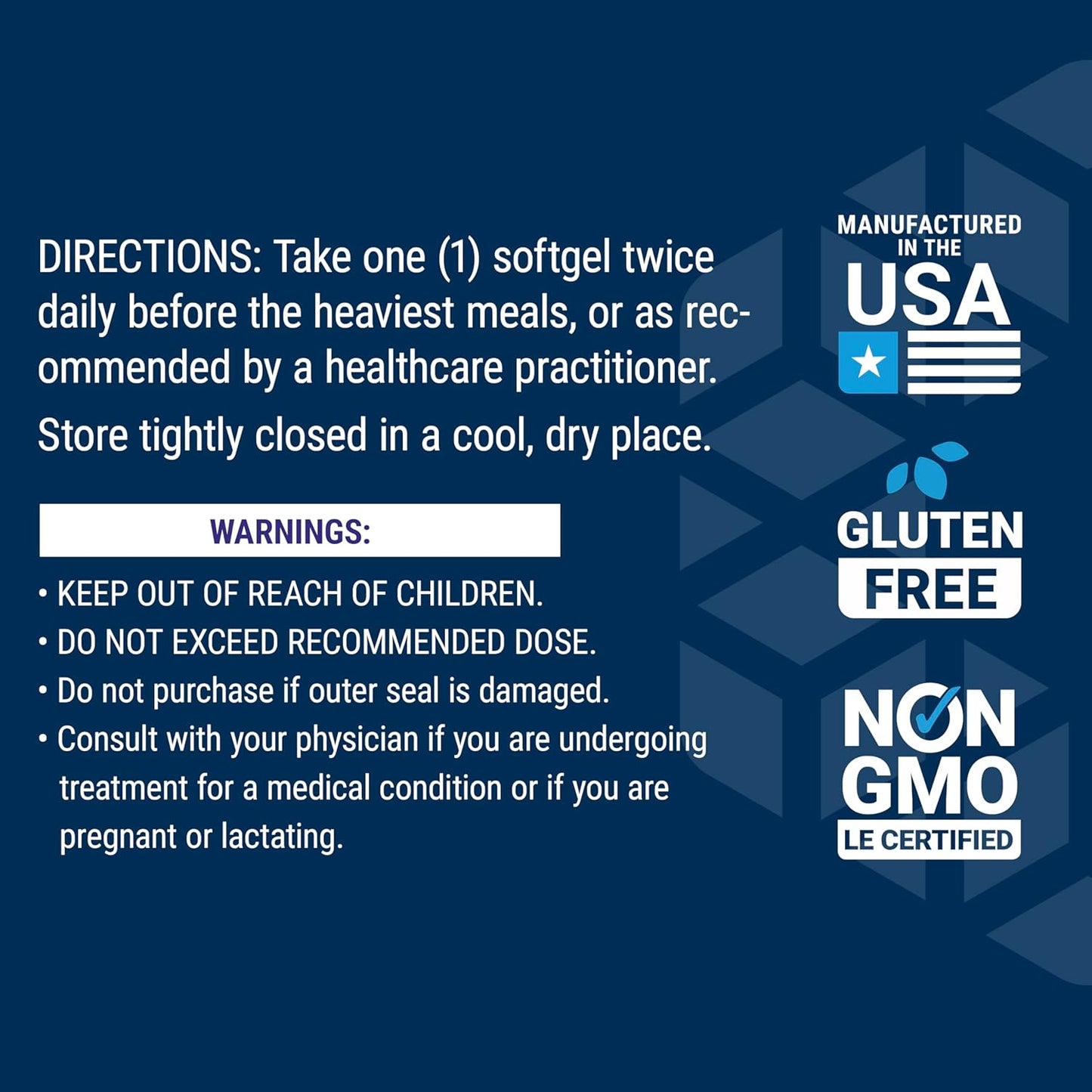 Digestive Health Supplement with Artichoke, Ginger, Fennel, Turmeric - Bloat Relief, Gluten Free, Non-GMO - 60 softgels