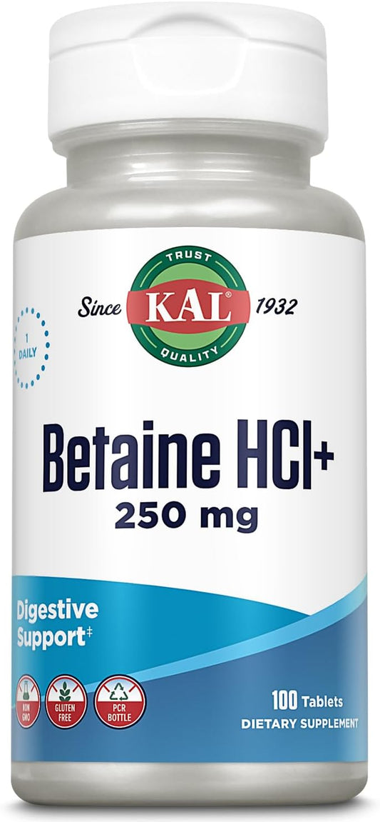 Digestive Health Supplement with Betaine HCL & Pepsin - Gluten Free, Non-GMO, 100ct Tablets, 60-Day Guarantee