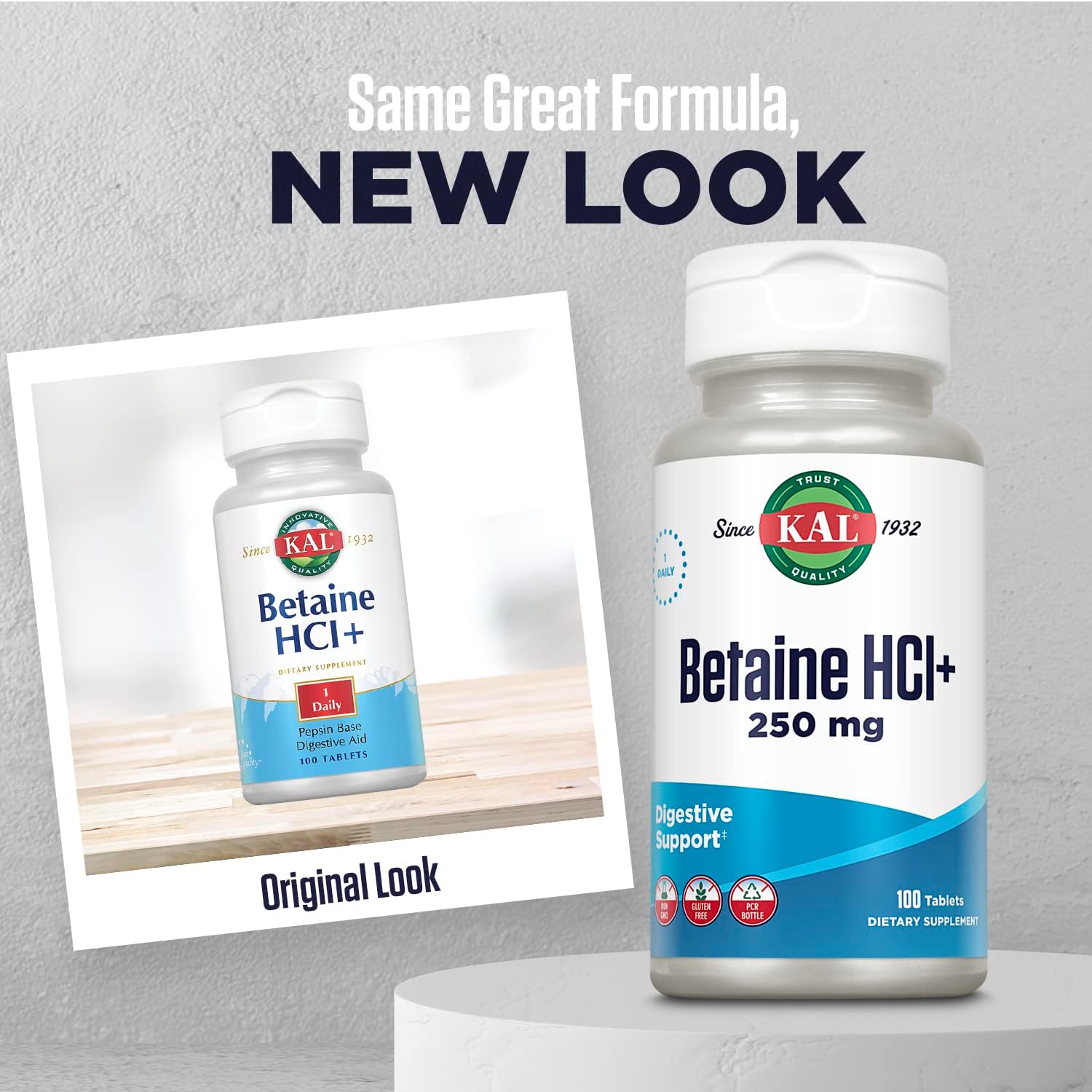 Digestive Health Supplement with Betaine HCL & Pepsin - Gluten Free, Non-GMO, 100ct Tablets, 60-Day Guarantee