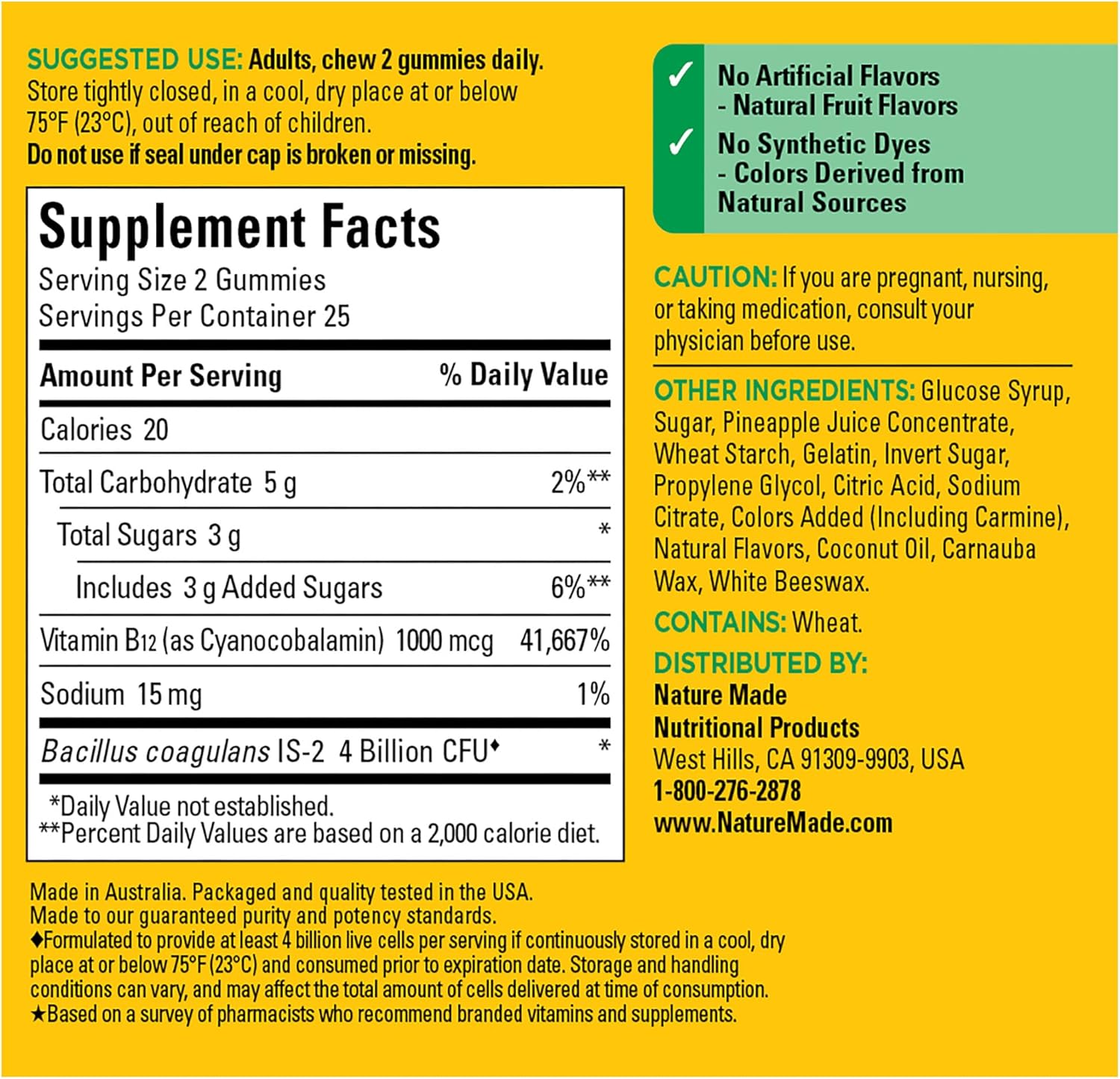 Digestive Probiotics and Energy B12 Gummies for Women and Men - 50 Probiotic Gummies