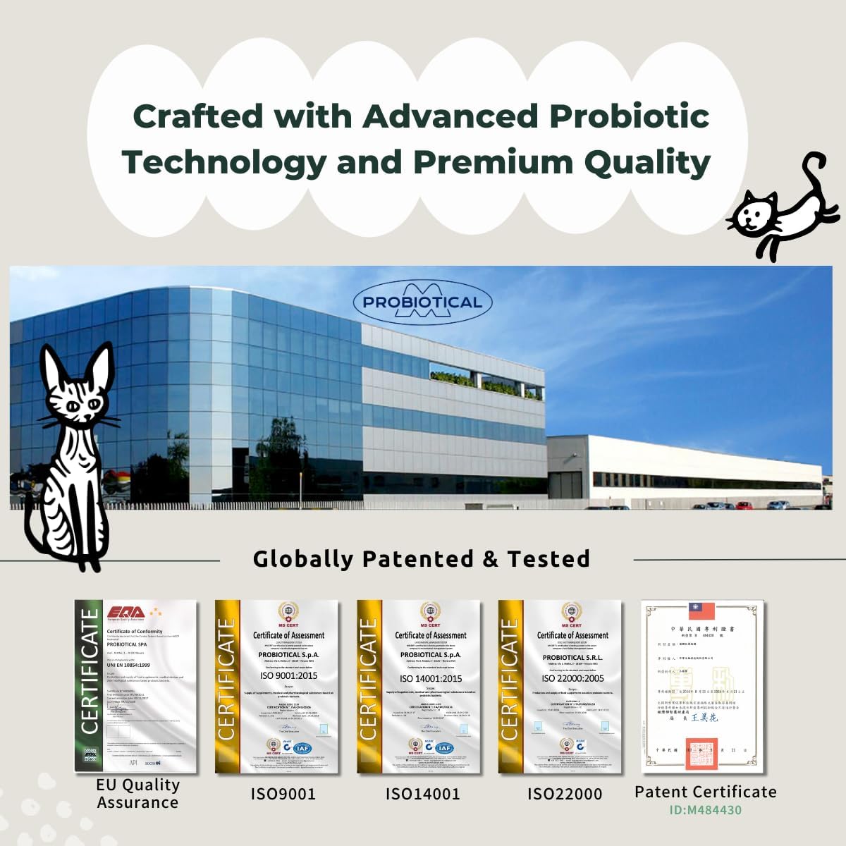 Digestive Probiotics Powder for Dogs & Cats - 5-in-1 Formula with 7 Billion CFUs, Prebiotics, Enzymes & Fiber - 30 Packets (Chicken Flavor)