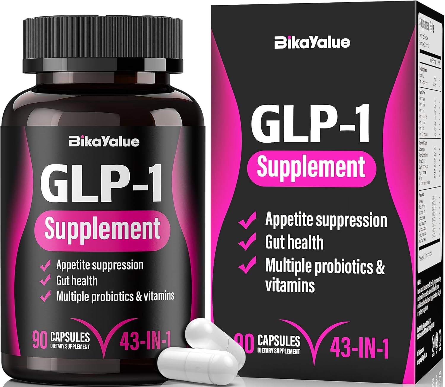 Digestive Wellness Support Supplement with Hops, Green Tea, Probiotics - 90 Capsules