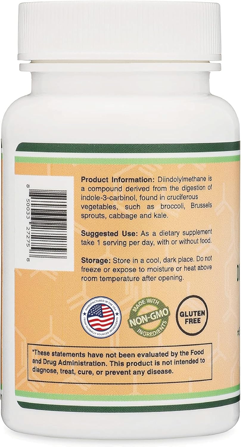 Diindolylmethane (DIM) Hormone Balance Supplement for Women & Men - 400mg, 60 Capsules by Double Wood