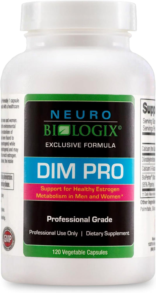 DIM Pro Supplement for Hormone Balance & Nutrient Absorption - Supports Optimal Estrogen Metabolism in Men & Women - Includes DIM, Calcium D-Glucarate, Bioperine