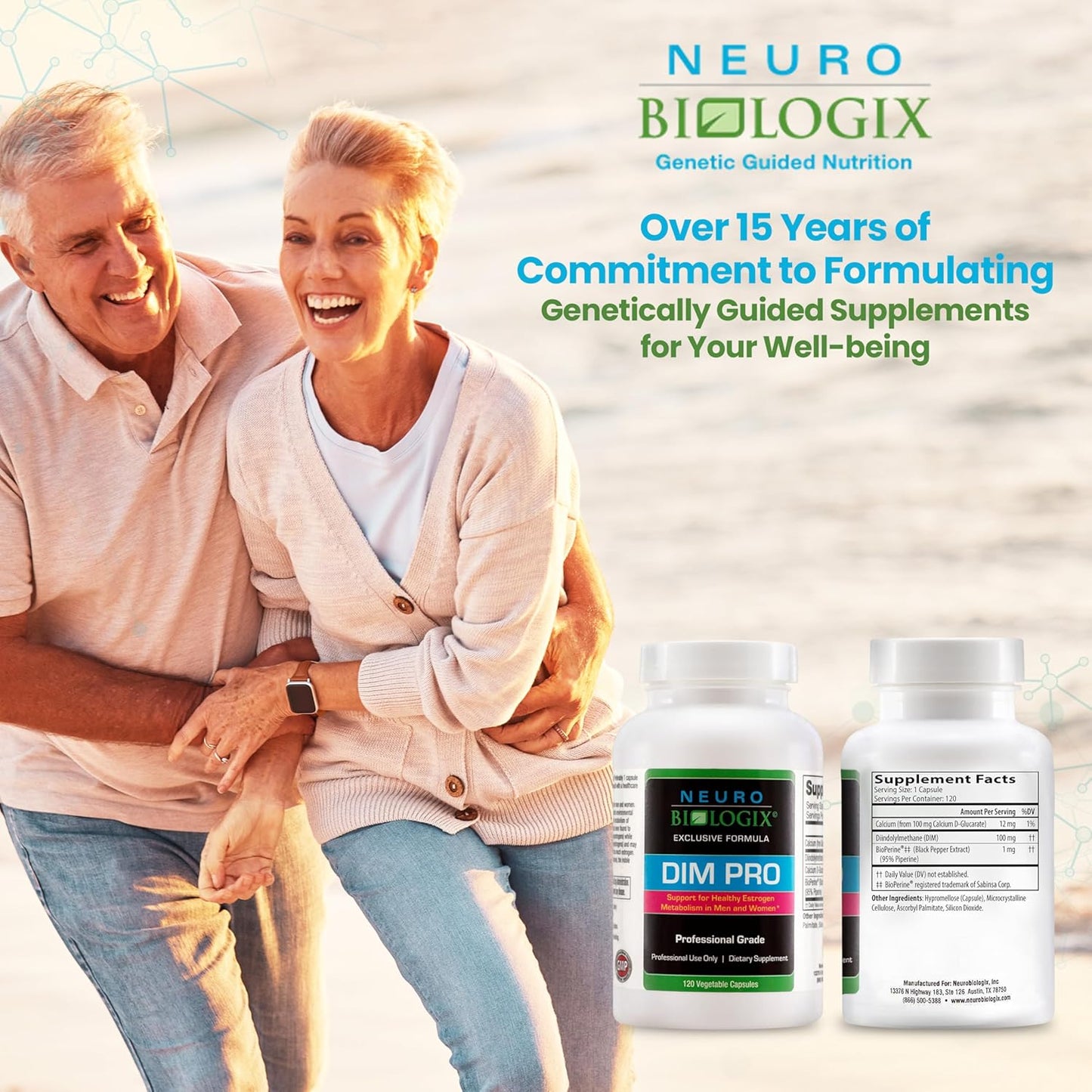 DIM Pro Supplement for Hormone Balance & Nutrient Absorption - Supports Optimal Estrogen Metabolism in Men & Women - Includes DIM, Calcium D-Glucarate, Bioperine