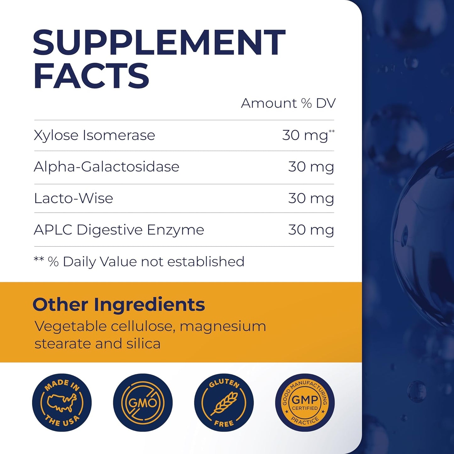 Dirobi FODMAP Supplement with Xylose Isomerase Enzymes for Gas & Bloating Relief - 30 Capsules