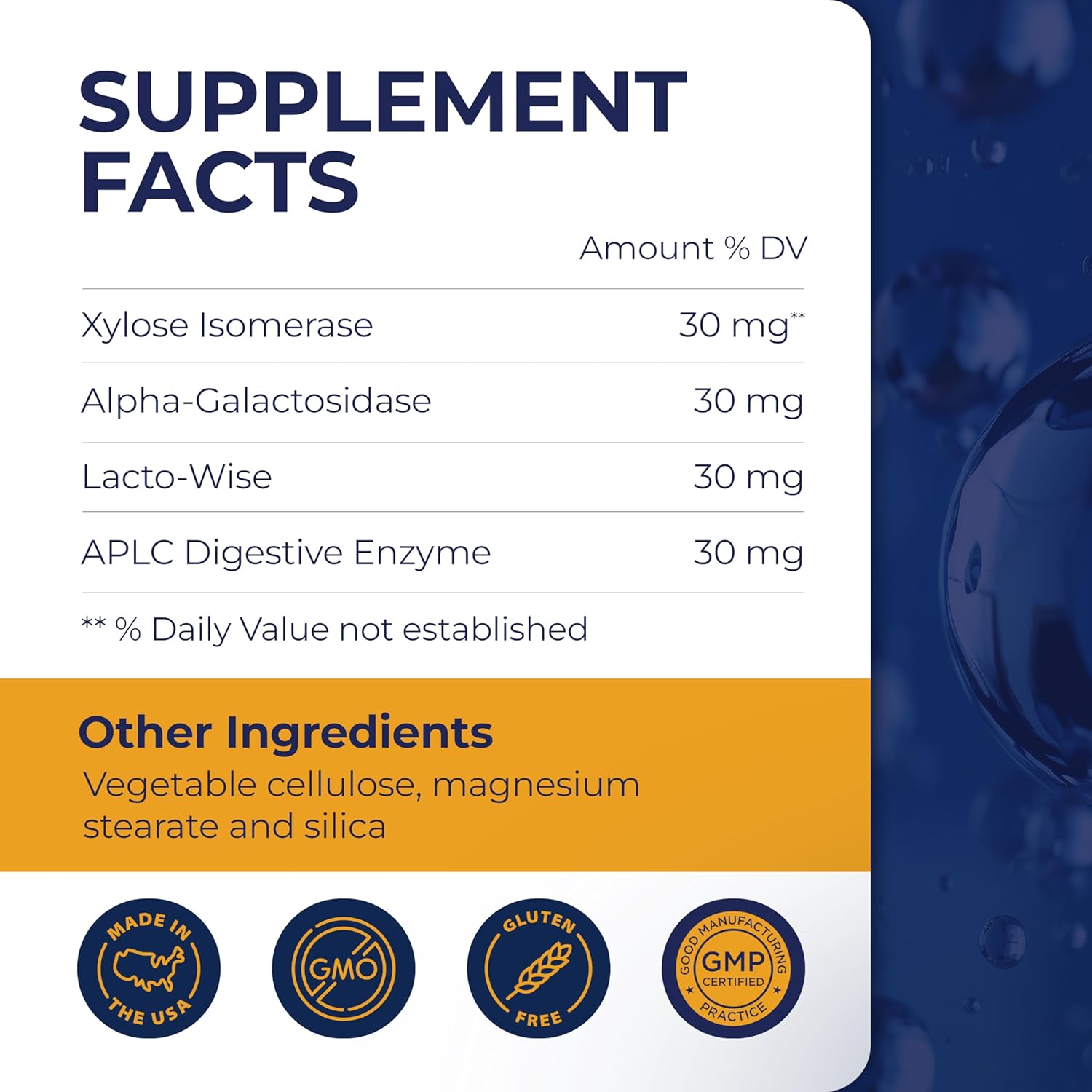 Dirobi FODMAP Supplement with Xylose Isomerase Enzymes for Gas & Bloating Relief - 30 Capsules
