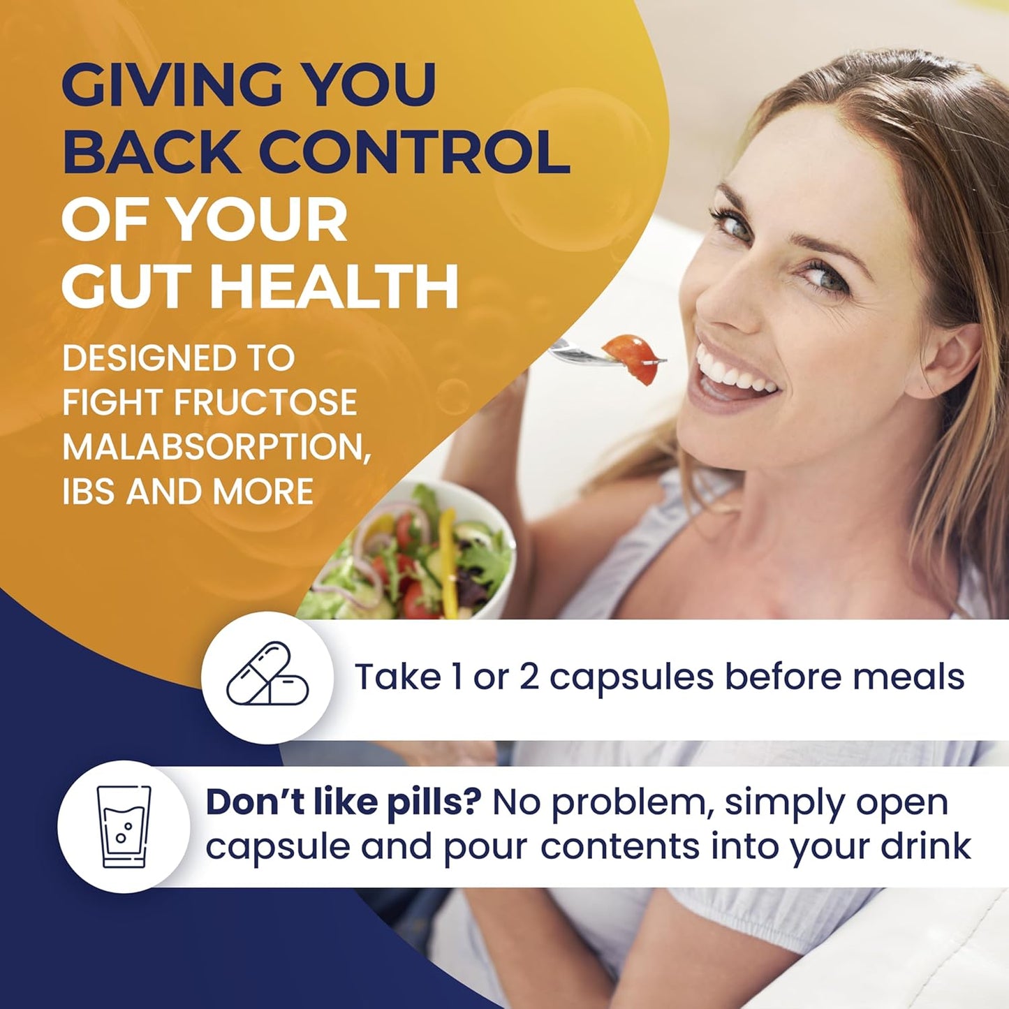Dirobi FODMAP Supplement with Xylose Isomerase Enzymes for Gas & Bloating Relief - 30 Capsules