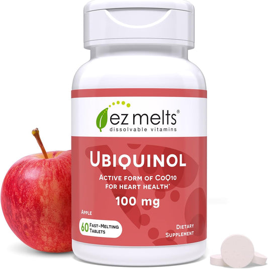 Dissolvable Ubiquinol CoQ10 100mg for Heart Health, Sugar-Free, 2-Month Supply, Men & Women's Supplement