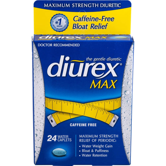 Diurex Max Water Pills - 24 Count x 2 Pack - Natural Diuretic for Bloating and Water Weight - Fast-Acting Formula