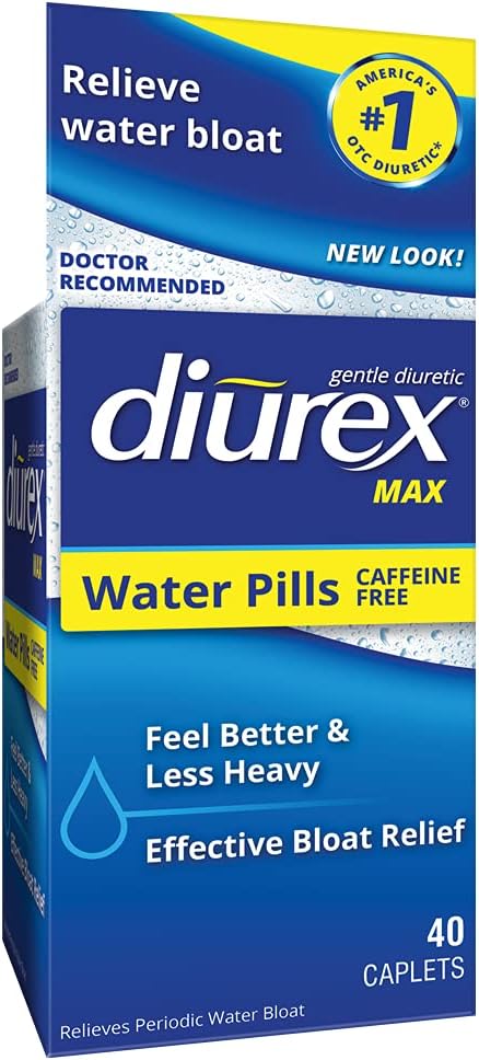 Diurex Max Water Pills - Powerful Caffeine-Free Diuretic for Relief of Water Bloat