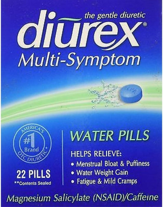 Diurex Water Pills - Pack of 4, 22 Each - Natural Diuretic Supplement for Bloating Relief