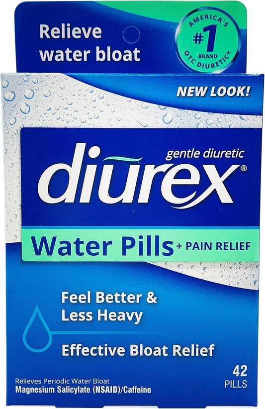 Diurex Water Pills, 42 Count Pills - Pack of 6 for Water Retention and Bloating