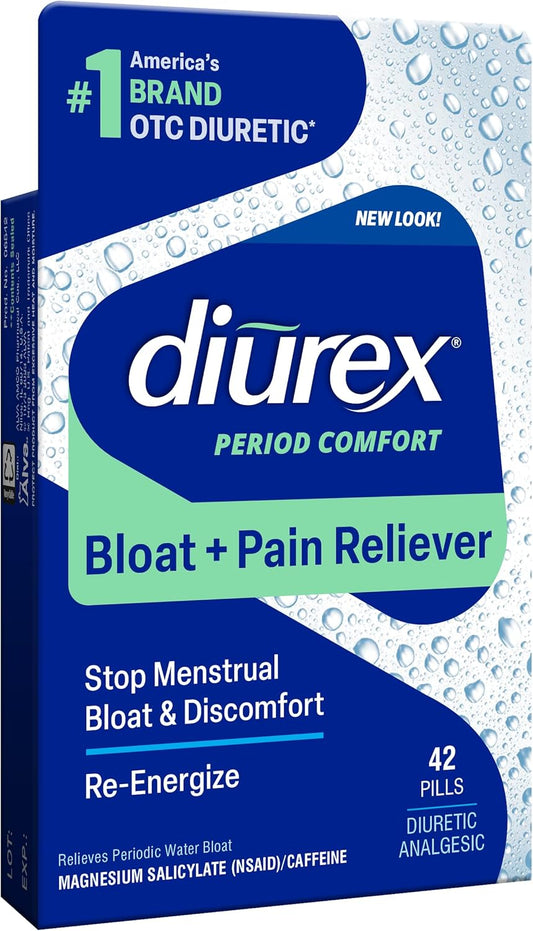 Diurex Water Pills and Pain Relief Tablets - Reduce Water Retention, Cramping, and Fatigue - 42 Count