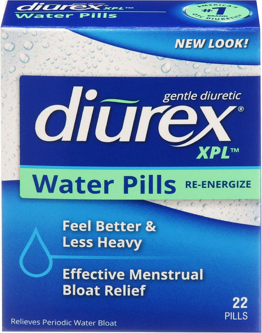 Diurex Water Pills, Pack of 6 (132 Count) for Bloating Relief and Water Weight Loss