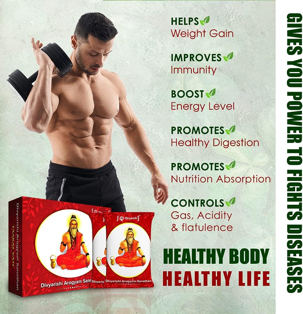 Divyarishi Taakat Vati: Boost Immune System Naturally for Increased Stamina & Muscle Mass | Weight Gain Supplement for Men & Women