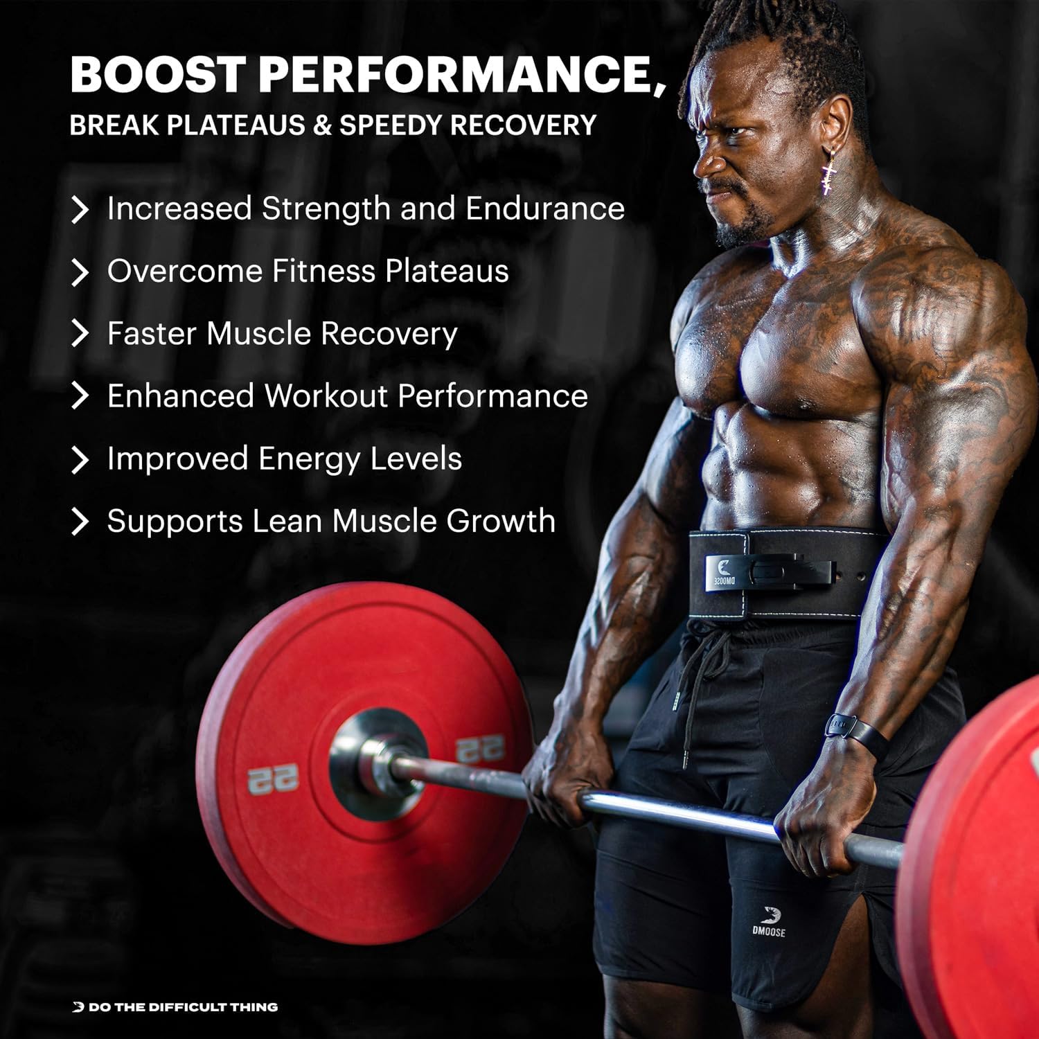DMoose Creatine Monohydrate Powder - Muscle Gain & Recovery Supplement - 300g (5g per serv) - 60 Servings