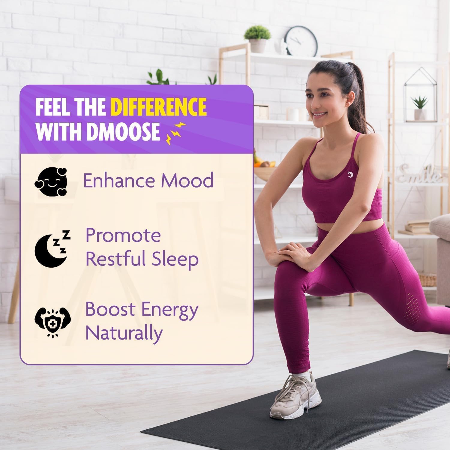DMoose Fitness Saffron Extract Capsules - Boost Energy, Promote Eye Health - Non-GMO Supplement for Men & Women - 60 Capsules