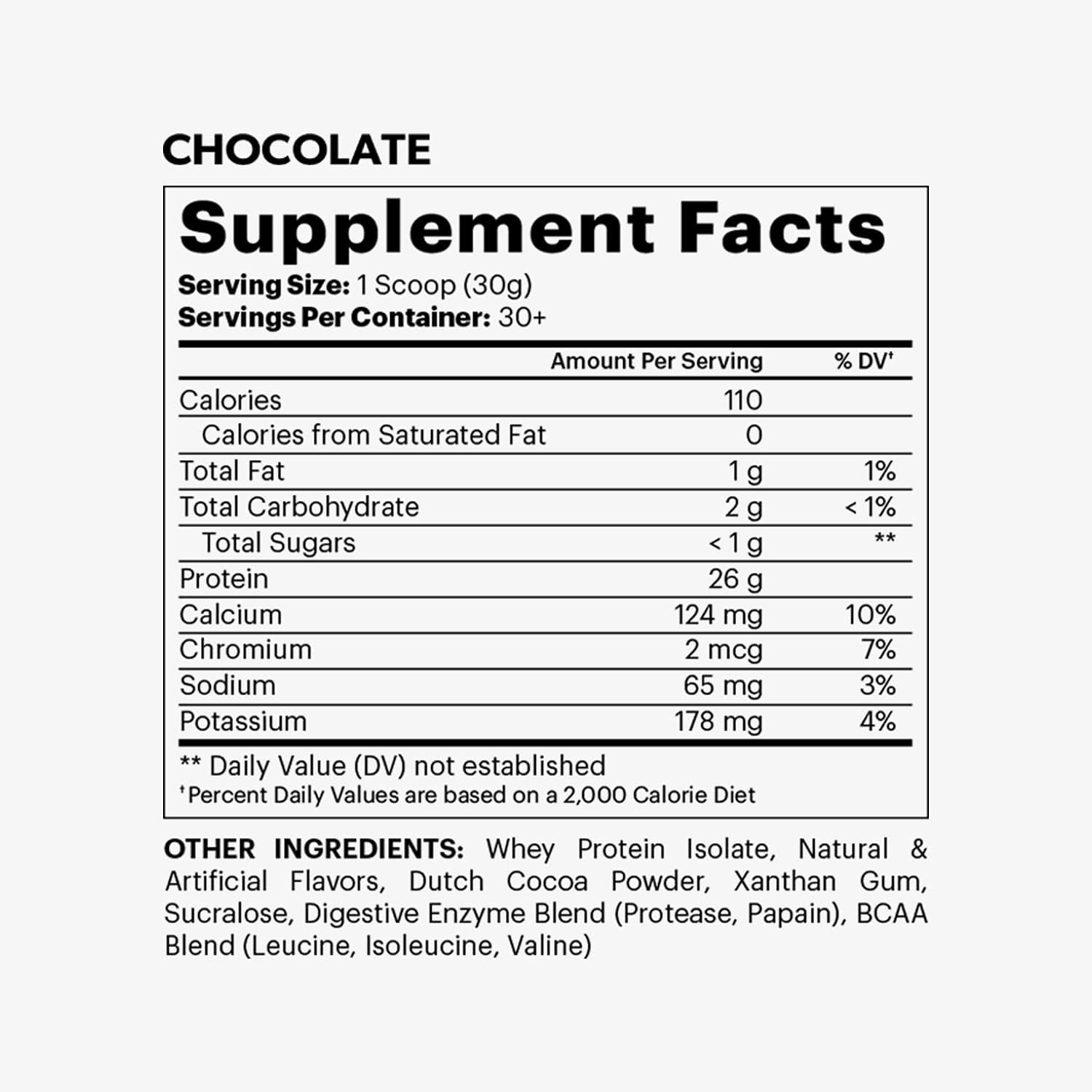 DMoose Fitness Whey Isolate Protein Powder - 26g Protein, 5.1g BCAAs, Gluten Free - Chocolate & Vanilla - 30 Servings
