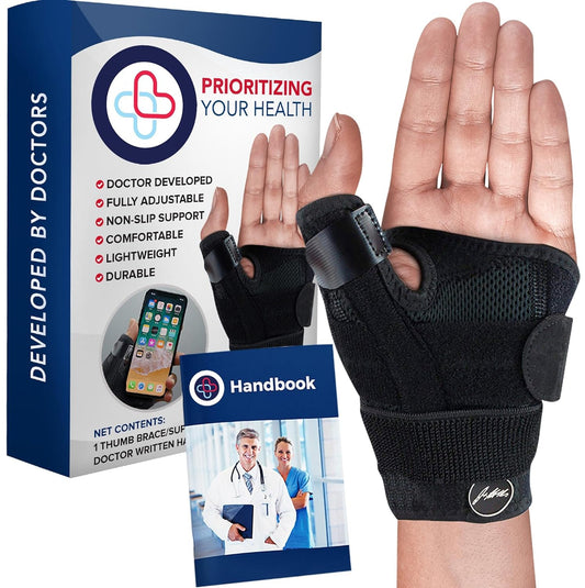 Doctor Developed Finger Splint Brace for Trigger Finger - Padded Splints for Straightening Index, Middle, Ring, Pinky, and Thumb - One Size, Black (1 Pack)