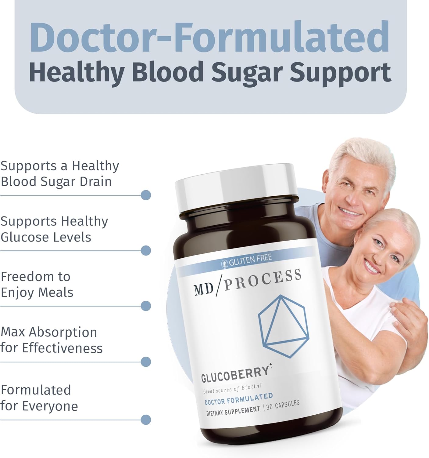 Doctor Formulated GlucoBerry Maqui Berry Extract Capsules with Chromium Picolinate - Blood Health Support Supplement with Biotin and Gymnema Sylvestre - 60 Capsules, 2 Pack