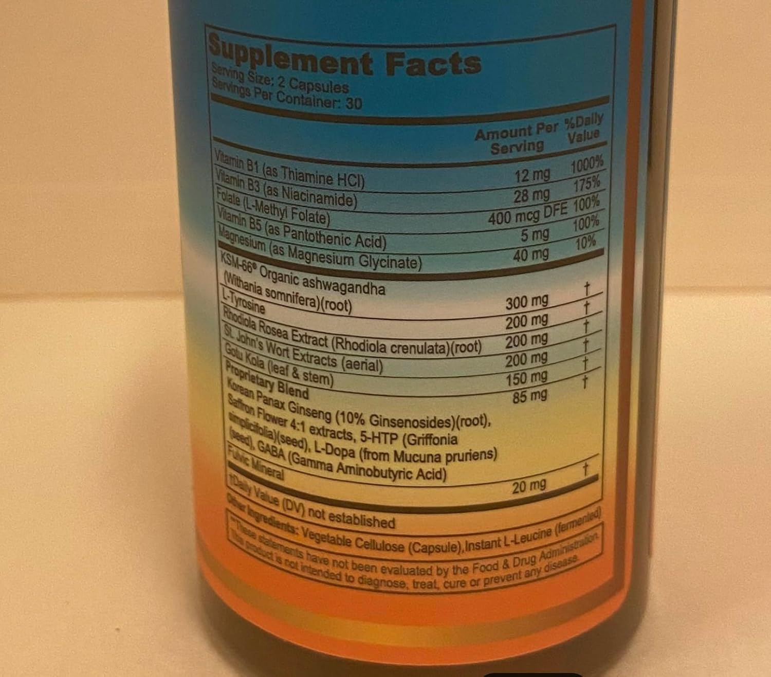 Doctor-Formulated Mood Support Supplement with KSM-66 Ashwagandha Extract, St. John’s Wort, Rhodiola Rosea, Saffron, Panax Ginseng, Gotu Kola - 60 Vegan Capsules