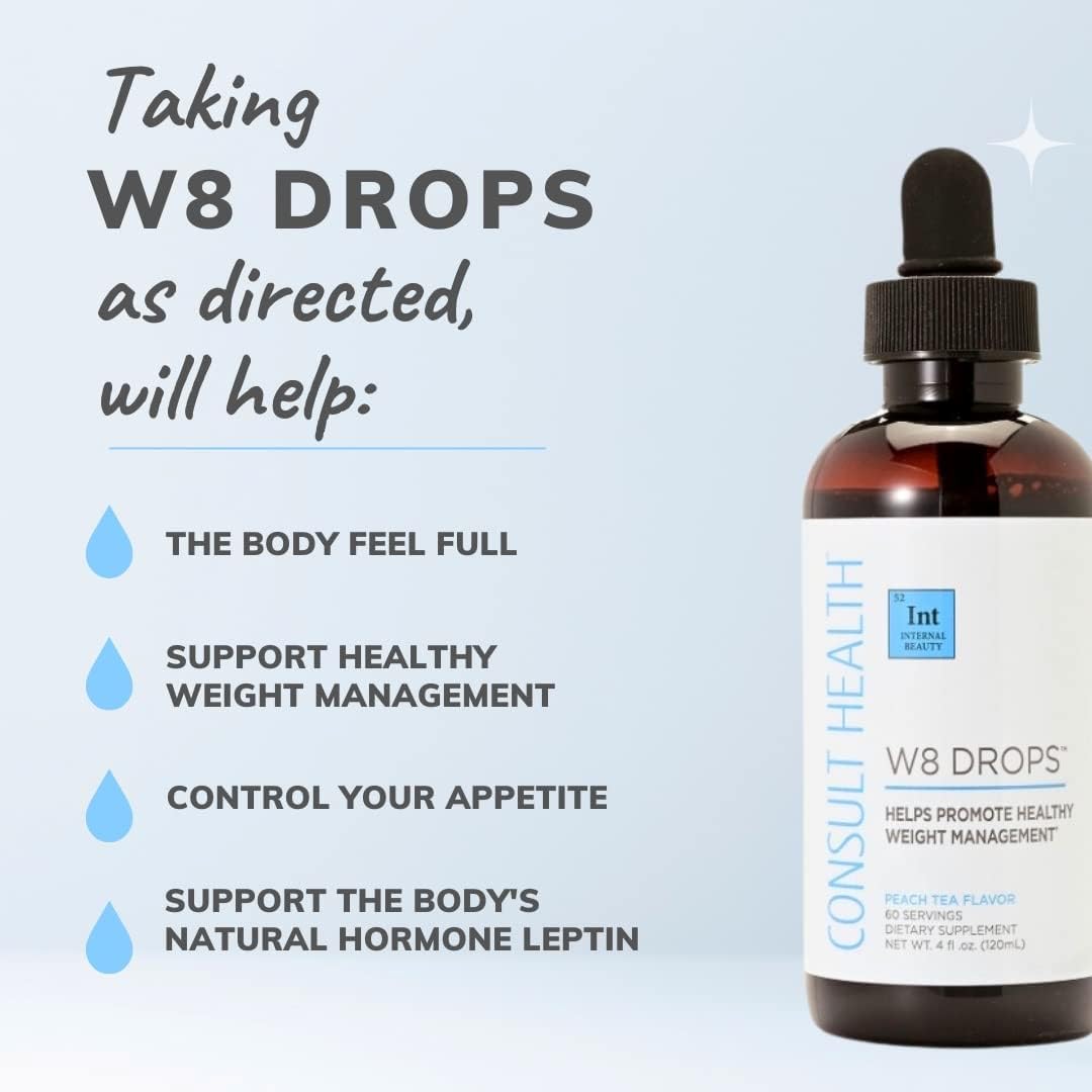 Doctor Formulated W8 Drops with DygloFit for Weight Loss Support - Liquid Supplement for Appetite Control, Metabolism, and Hormone Balance - Natural Antioxidant Protection - 2 Droppers Daily
