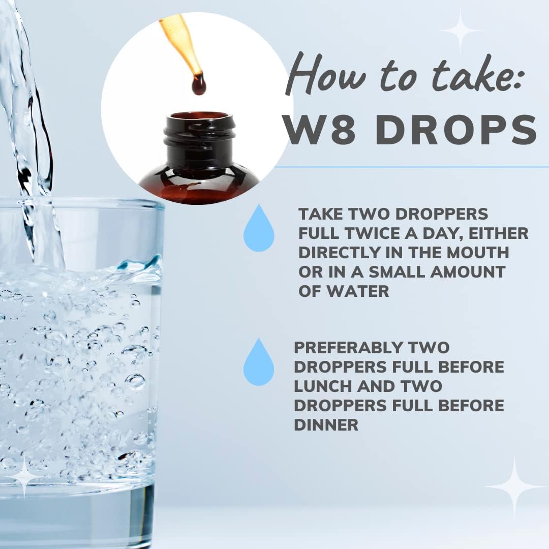 Doctor Formulated W8 Drops with DygloFit for Weight Loss Support - Liquid Supplement for Appetite Control, Metabolism, and Hormone Balance - Natural Antioxidant Protection - 2 Droppers Daily