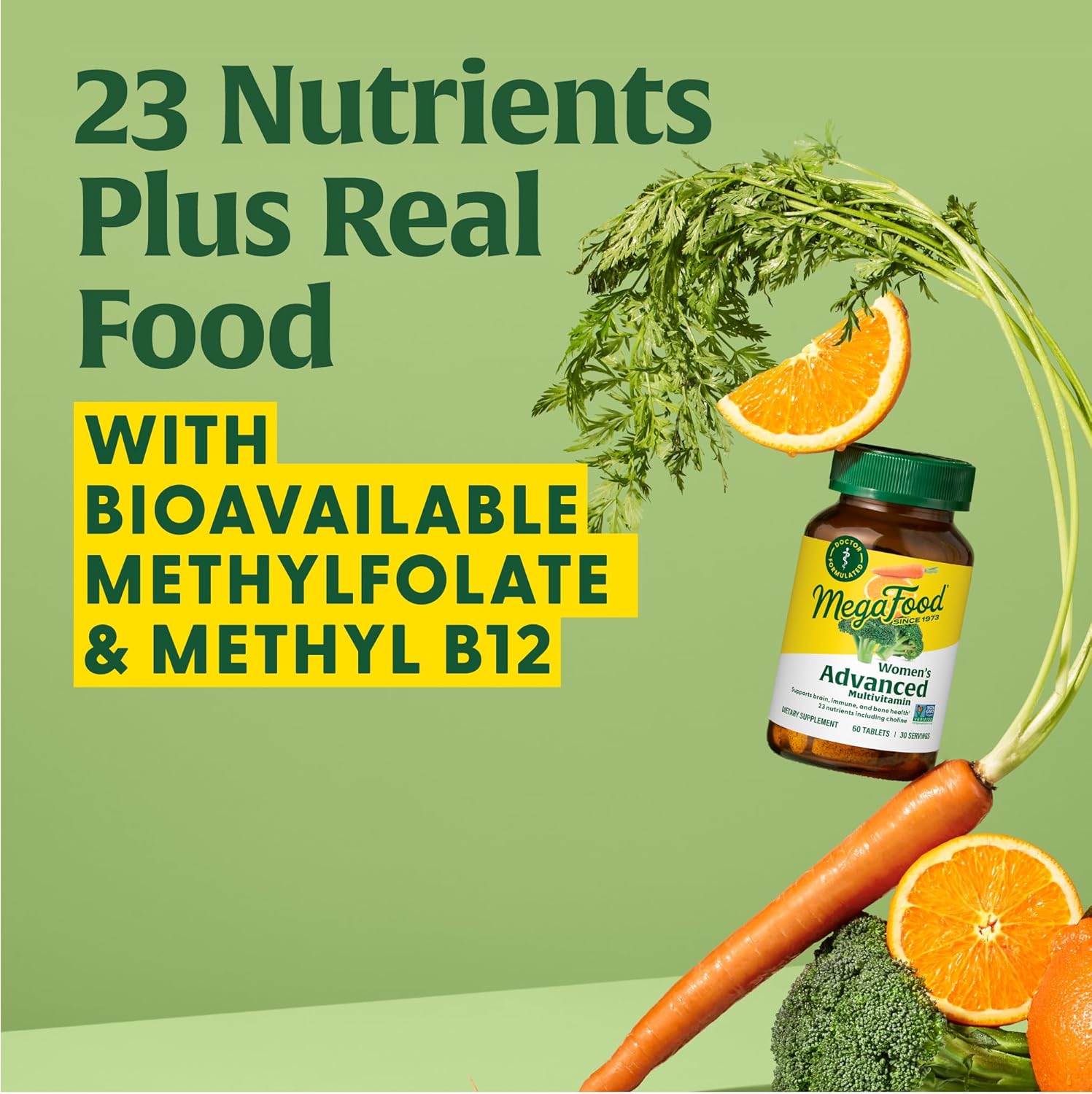 Doctor-Formulated Women's Advanced Multivitamin with Iron, Choline, Vitamin D, Vitamin C, and Zinc for Brain Health and Immune Support - Non-GMO Vegetarian Tablets - 120 Tabs