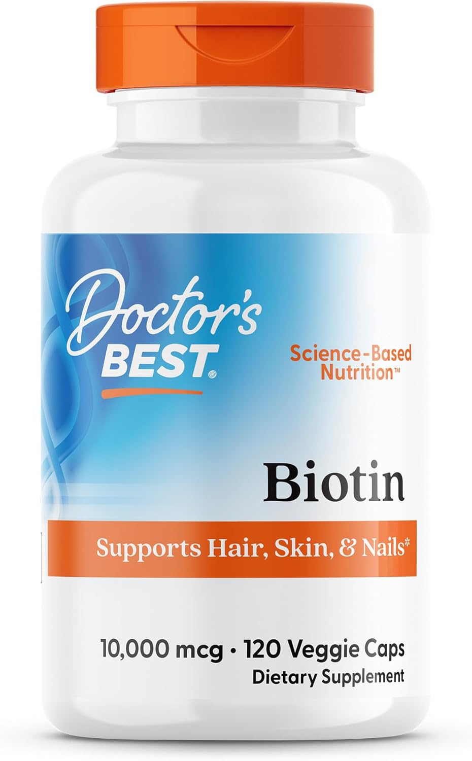 Doctor's Best Biotin Supplement for Hair, Skin, Nails - 120 Capsules