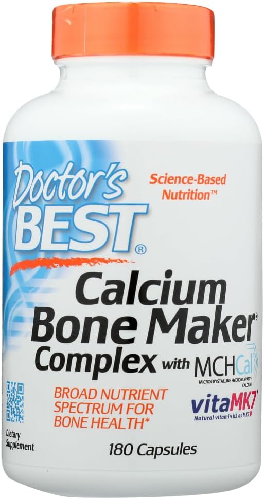 Doctor's Best Calcium Bone Maker Complex - 180 Capsules for Strong Bones and Overall Health