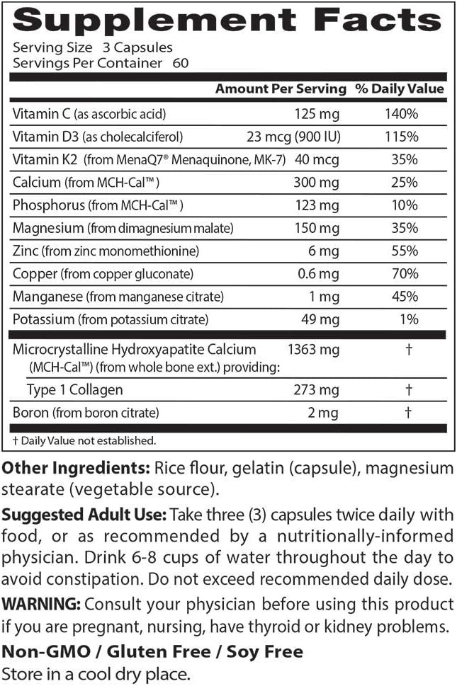 Doctor's Best Calcium Bone Maker Complex with MCHCal, 180 Capsules for Bone, Muscle, and Vascular Health