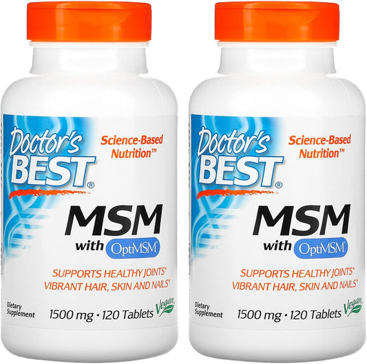 Doctor's Best MSM 120 ct x 2 - Premium Quality Methylsulfonylmethane Supplement