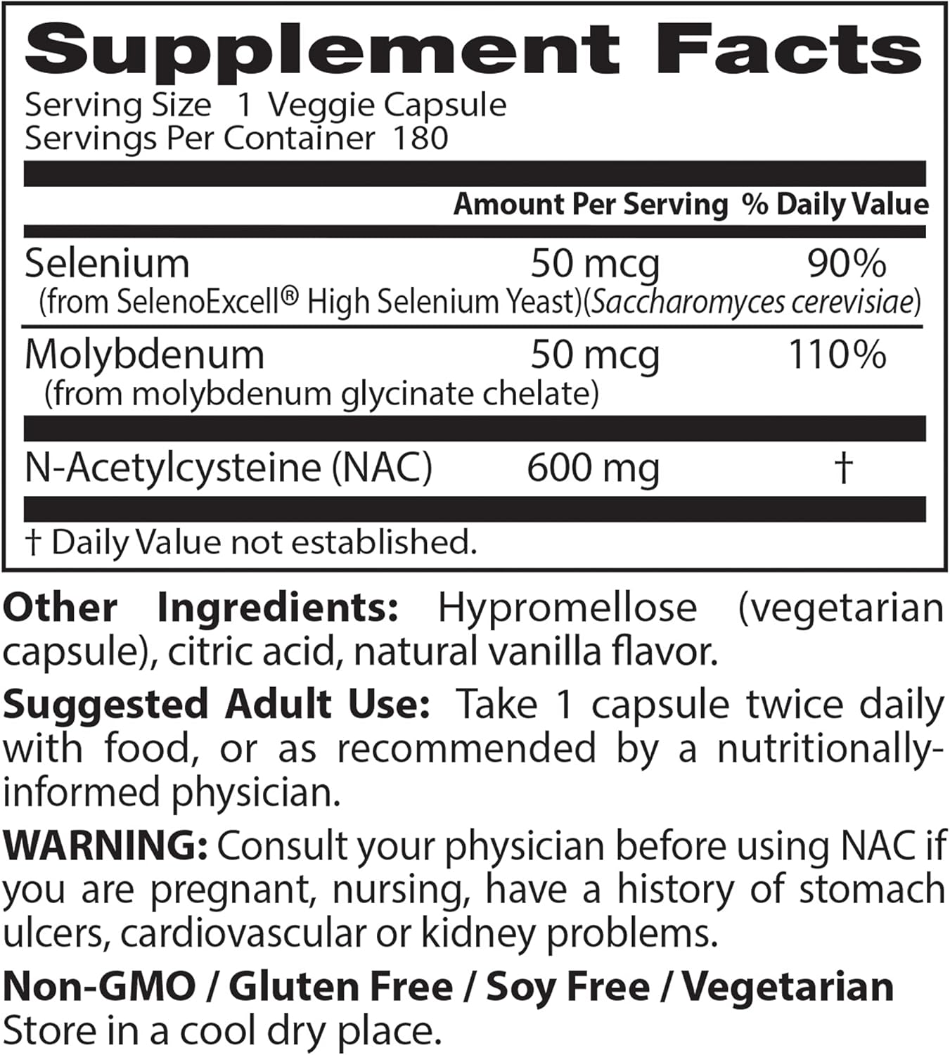 Doctor's Best NAC Detox Regulators with Seleno Excell - 180 Veggie Caps, Non-GMO, Vegetarian, Gluten & Soy Free