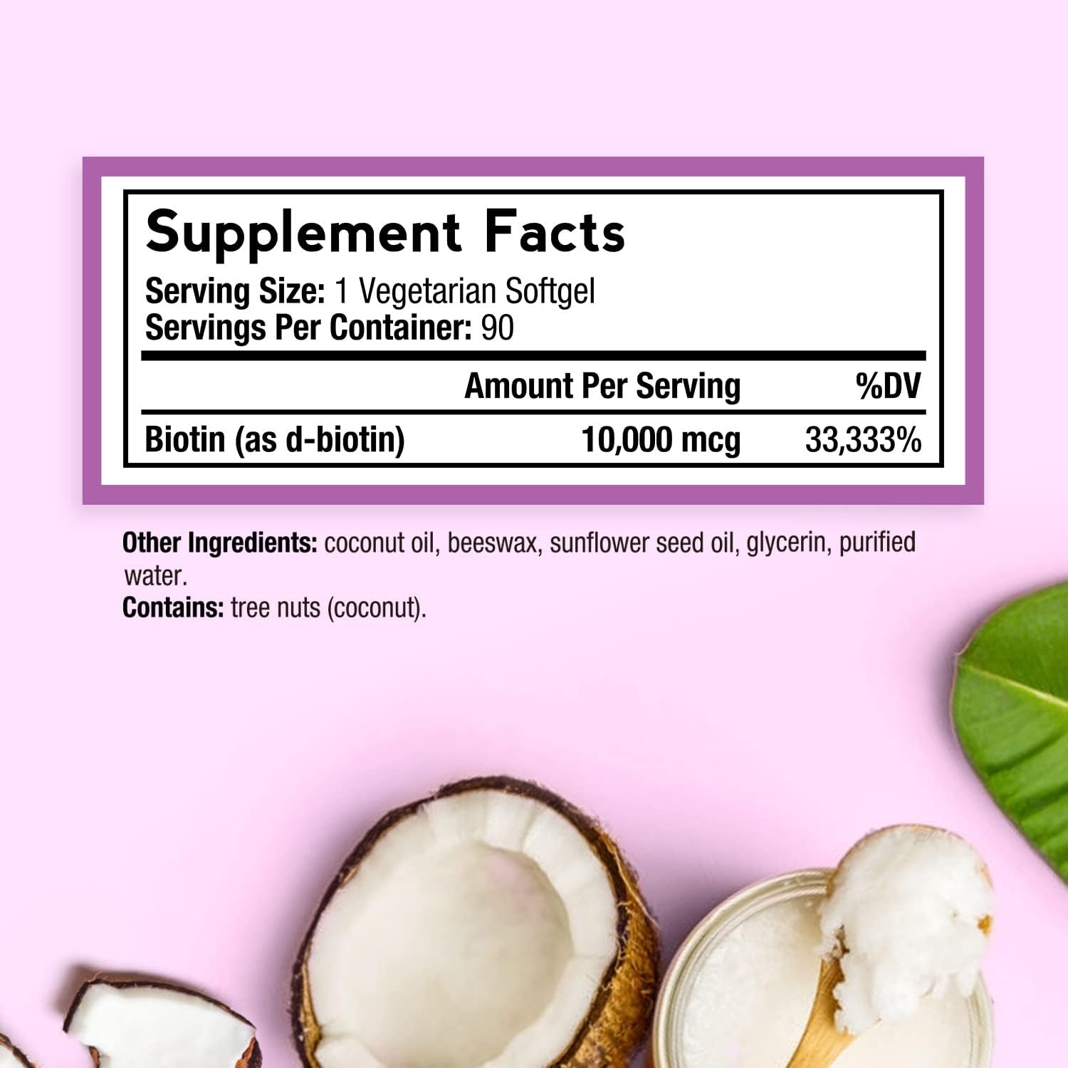 Doctor's Recipes Biotin 10,000 mcg Softgels for Hair, Skin, Nails, Metabolism - 90ct