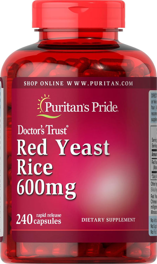 Doctors Trust® Red Yeast Rice 600mg Supplement, 240 Capsules - Puritan's Pride Rapid Release Formula