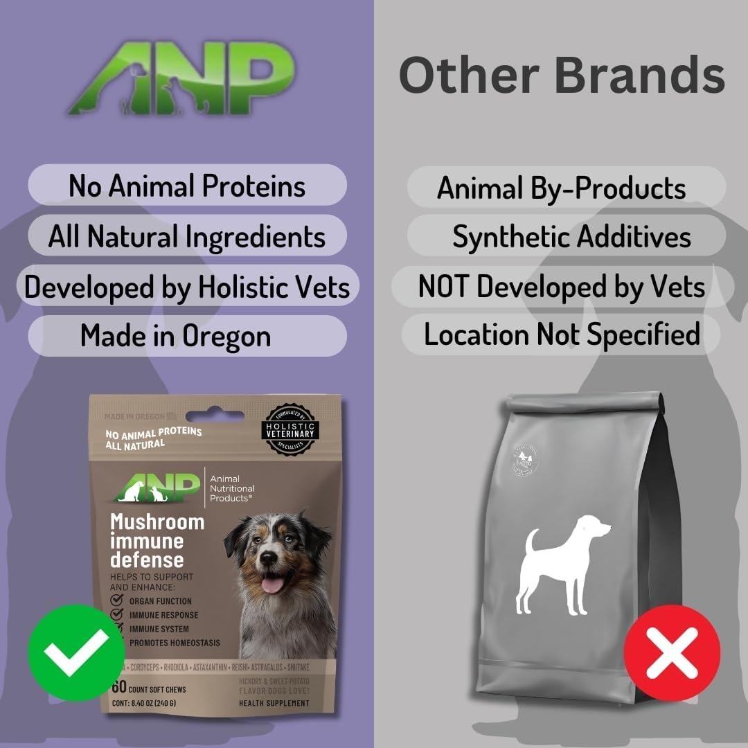 Dog Chews with Mushroom Immune Supplement for Vitality and Gut Health - No Animal Protein Formula
