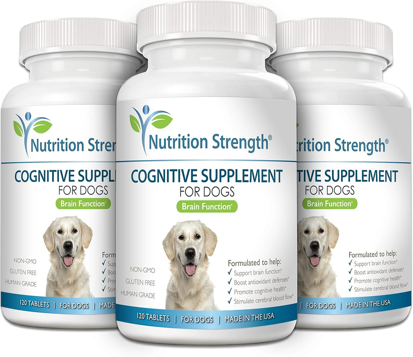 Dog Cognitive Support Supplement, Promotes Brain Health & Mental Clarity, 120 Chewable Tablets for Senior Dogs with Cognitive Difficulties