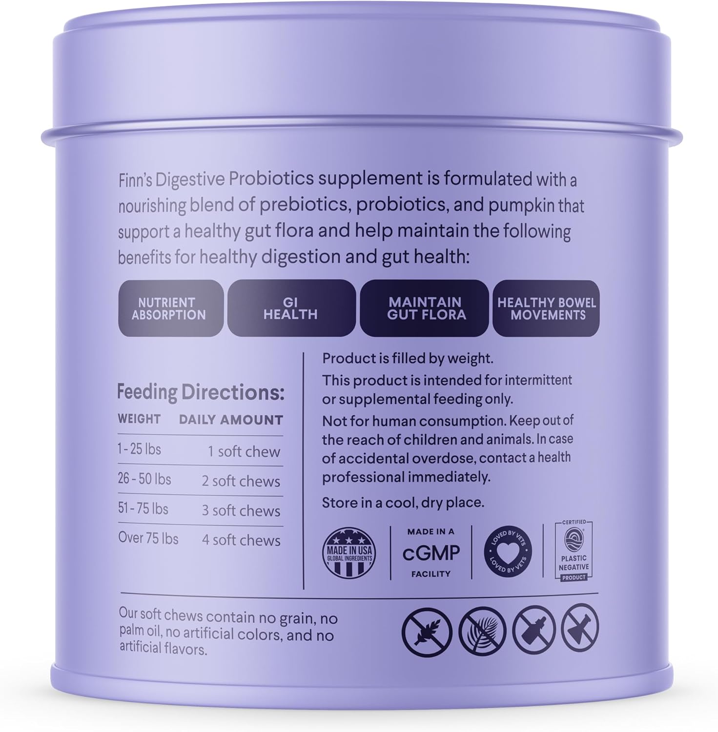 Dog Digestive Probiotics with Pumpkin & Prebiotics - Vet Recommended, Made in USA - 90 Soft Chews