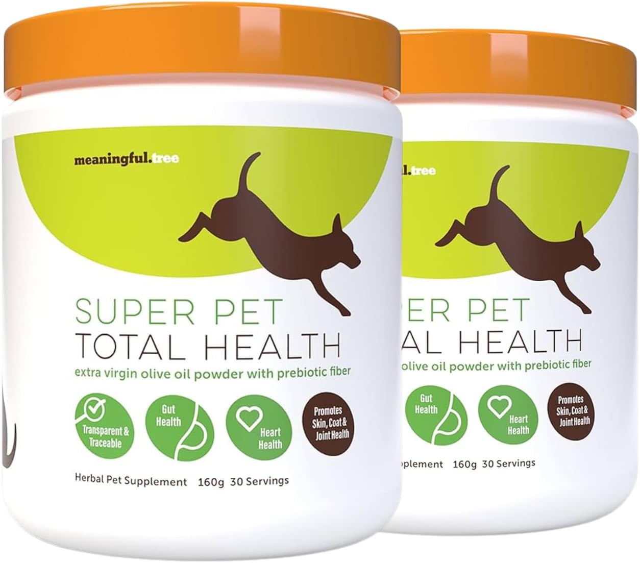 Dog Fiber Supplement for Heart, Gut, Coat & Joint Health - Made in USA, 2 Natural Ingredients (2 Pack)